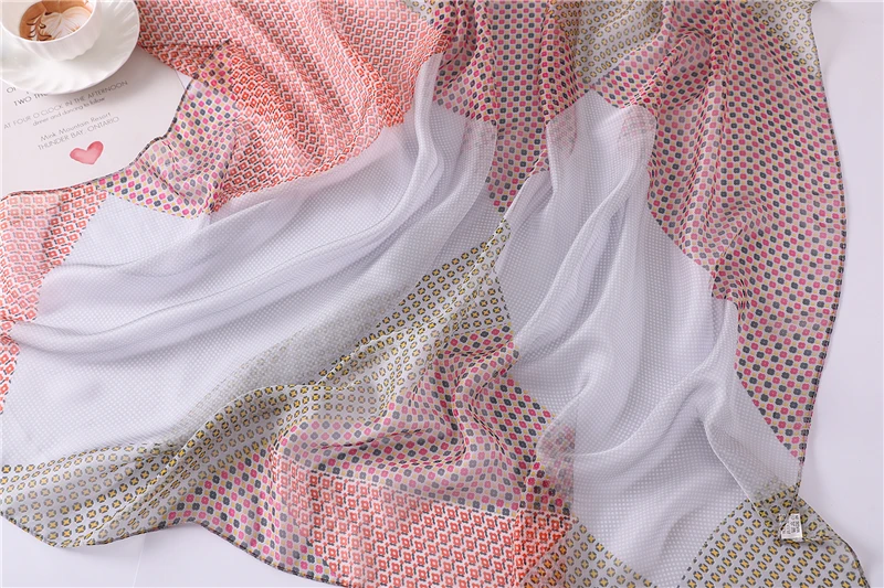 Летний шелковый шарф для женщин длинный размер пашмины Дамская Шаль женские обертывания бандана шарф хиджаб принт мягкие пляжные палантины