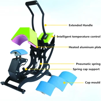 

Free shipping for EU Multifunctional Sublimation Cap Heat Press Machine Transfer Printing Machine 4IN1