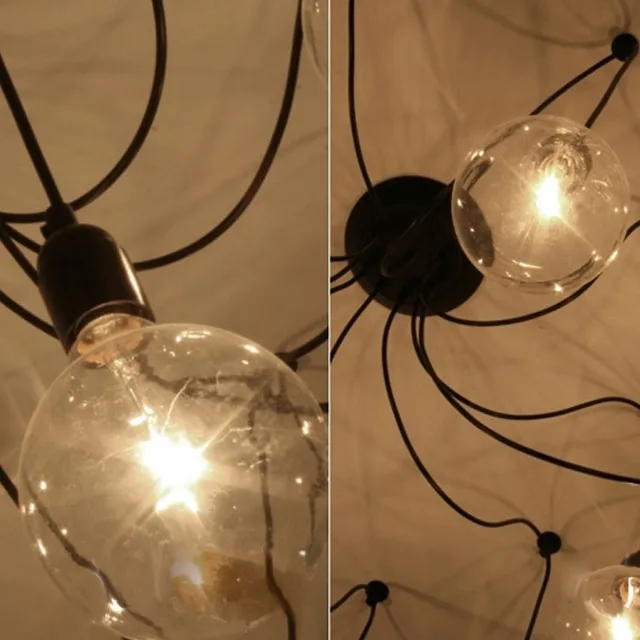 Mordern Nordic retro Edison żarówka światło Żyrandol Vintage Loft Antique regulowany DIY E27 art Spider lampa sufitowa oprawa światło -