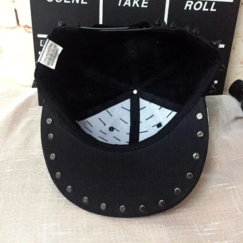 Унисекс панк шляпа с рисунком ежа личность Джаз Snapback шип шипованные заклепки Шипованные бейсбольная кепка для хип-хоп Рок танцев