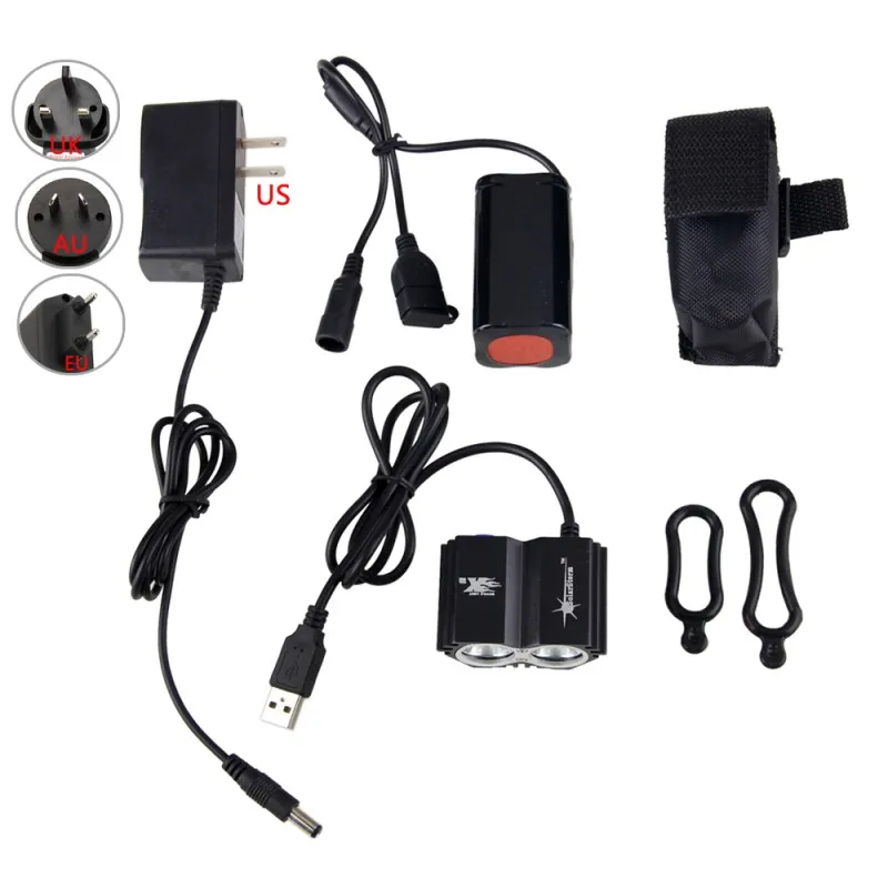 Excellent USB Bike Lights Front Handlebar Cycling Headlights 8000 Lumens XM-L T6 LED Light 4 Modes Torch with Battery Pack 1 Excellent USB Bike Lights Front Handlebar Cycling Headlights 8000 Lumens XM-L T6 LED Light 4 Modes Torch with Battery Pack 1