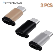 Portefeuille 3 шт. адаптер Micro Usb для type-C для samsung Galaxy S8 S9 Plus Note 8 9 конвертер Тип c зарядное устройство для huawei P9 mate