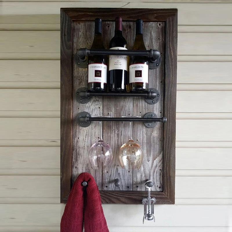 High Quality Wine Holder Metal Creative Industrial Pipe Wine Rack Loft