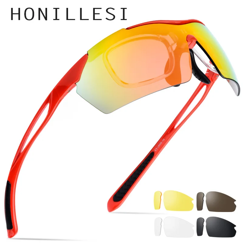TR90, поляризационные солнцезащитные очки, мужские, высокое качество, спортивные, солнцезащитные очки, женские, для улицы, рыбалки, вождения, защитные очки, 5 линз, 8005 - Цвет линз: Красный