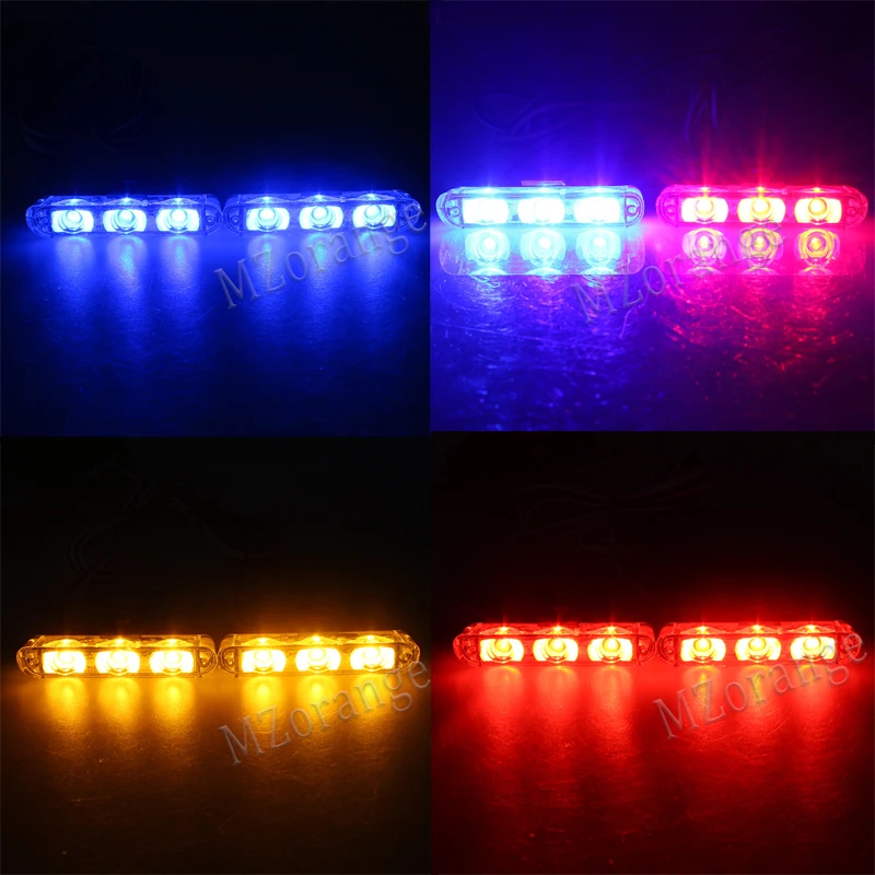 2X3 Strobe Light Emergency Flash Fso Warning Light LED Stroboscopes Police Light 12v 6w LED Car Flasher Light Cigarette Lighter