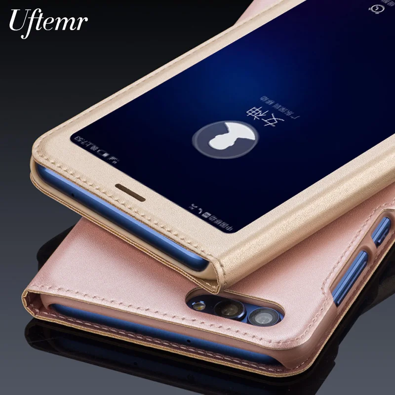 

For Huawei P Smart Case Huawei P Smart Cover Window View Open Flip PU Leather Book Case For Huawei P Smart flip case 5.65 inch