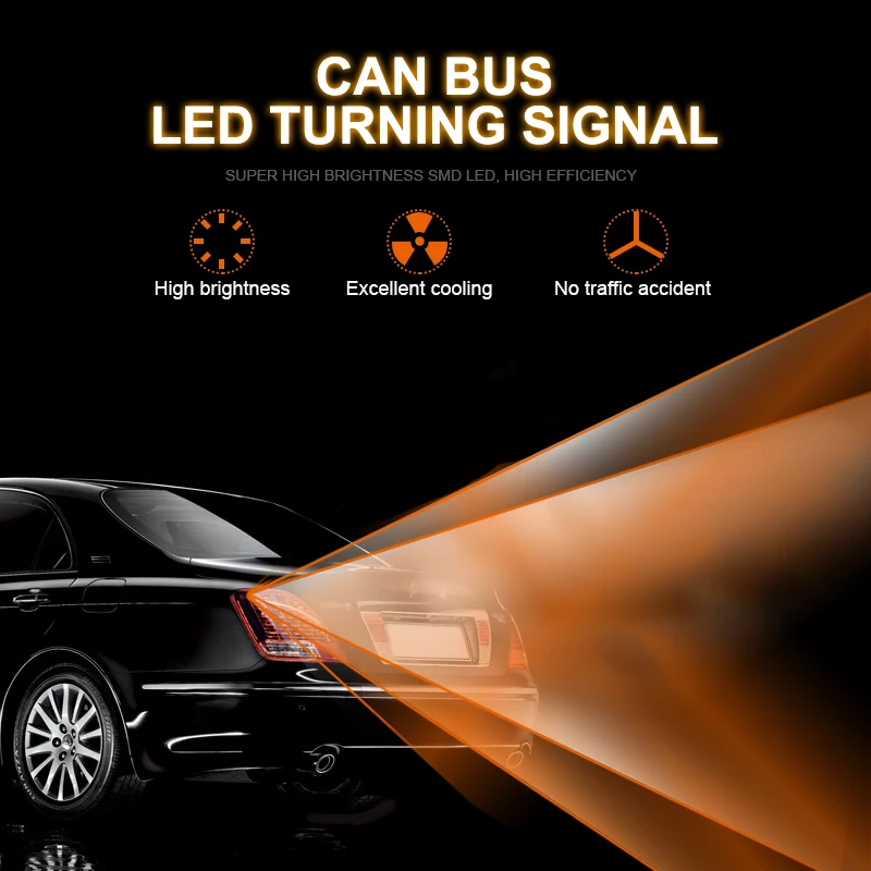 Светодиодная лампа CANBUS 1156 BAU15S PY21W BA15S P21W T20 7440 для указателей поворота автомобиля