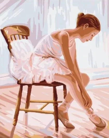 cioioil-T1285 Ballerina on chair Painting By Number Wall Art Picture Paint By Number Canvas Painting Artwork