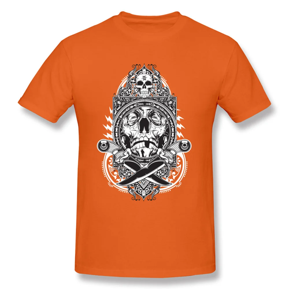 Knife Fight Man Fashion Funny Tops Shirts Round Collar Fall 100% Cotton Top T-shirts Birthday Short Sleeve Tee Shirts Knife Fight orange