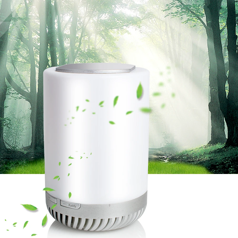 

House Air Purifier Portable Aromatherapy Cleaner Remote Night light with Flowerpot