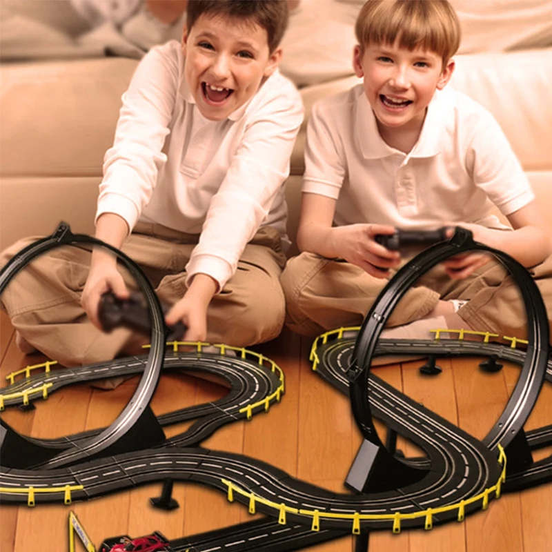 Оригинальная Авторизация RC Track Car Toy 1:43 Масштаб Электрический проводной пульт дистанционного управления автомобильный трек Гоночные Игрушки для детского подарка