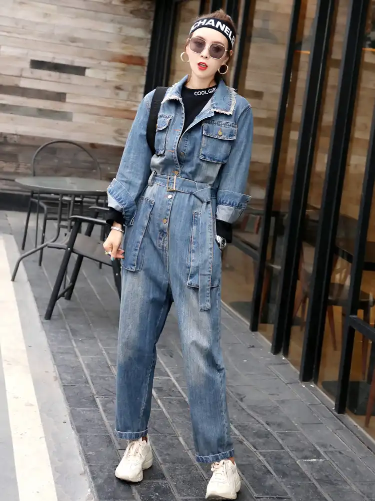 styling denim jumpsuit