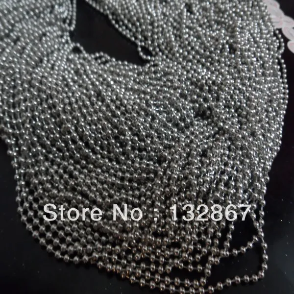 wholesale 50 meters 1.6mm Stainless steel thin ball beads chains.DIY