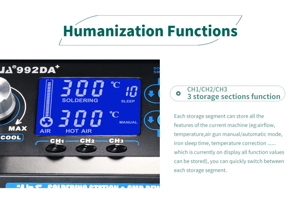 YIHUA 992DA+ BGA паяльная станция, ремонтная доска, паяльная станция, паяльная станция с горячим воздухом, паяльник, дым, вакуумный 110 В/220 В