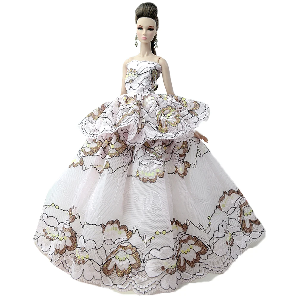 NK One шт кукла принцесса свадебное платье Благородные вечерние платья для куклы Барби аксессуары ручной работы наряд подарок для девочки кукла 11 JJ