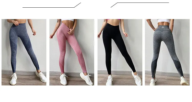 Обновленные женские бесшовные леггинсы с высокой талией, женские штаны для йоги, спортивные женские компрессионные штаны для фитнеса