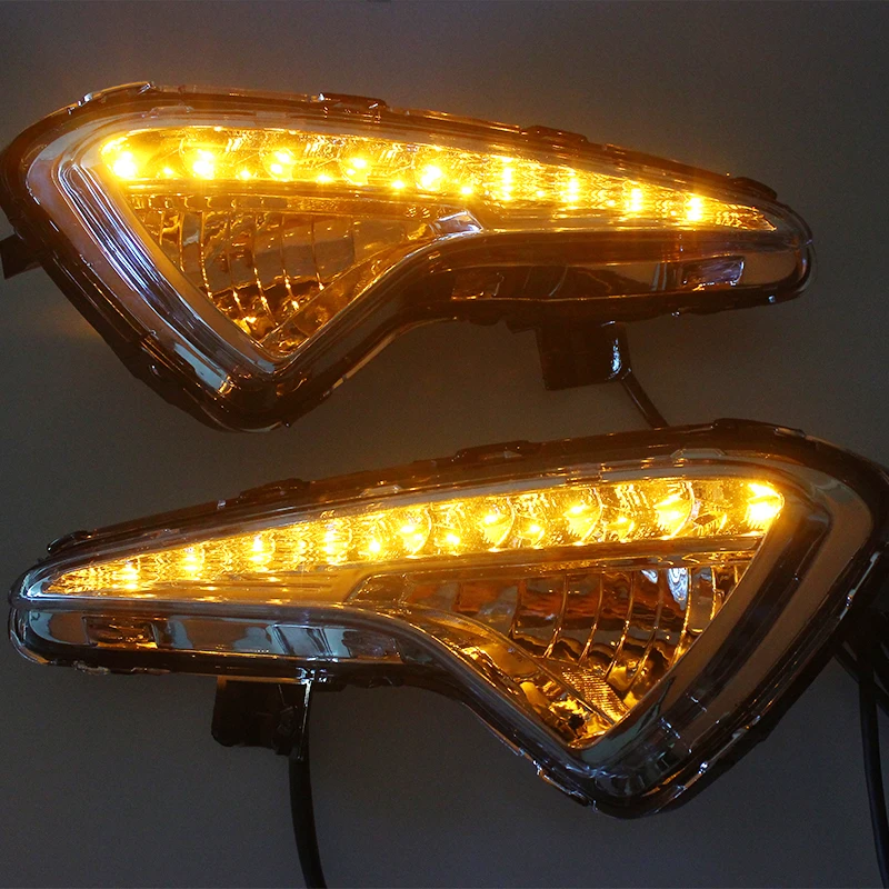  for Hyundai Verna headlight 2013 2014 LED DRL fog lights Daytime Running Lights headlights fog ligh - 32832672668