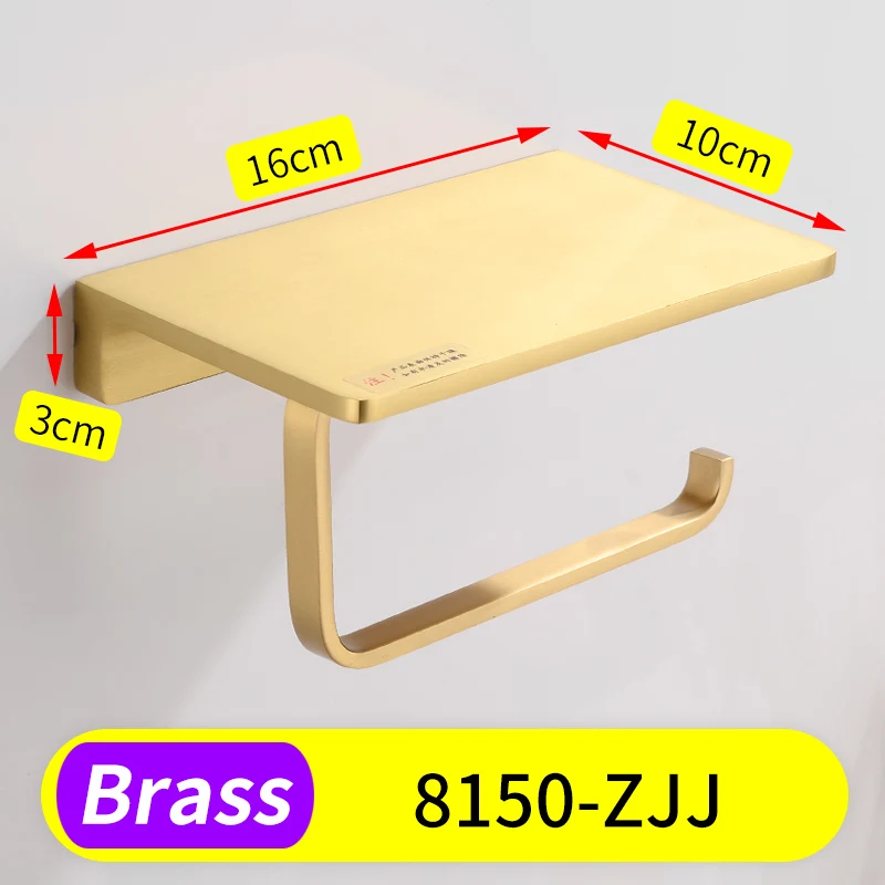 Bathroom Towel Holder Gold Brass Towel Rack Hanging Holder Wall Mounted Towel Bar Robe Hooks Toilet Paper Holder Bathroom Shelf - Цвет: 8150-ZJJ