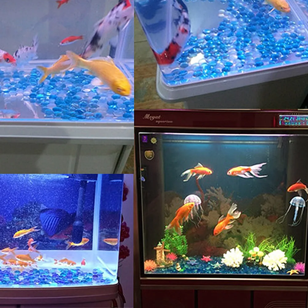 ZXZ 15 20mm Colorful Pebbles Flat Beads Stones Fish Tank Aquarium