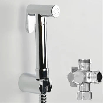 

Bathroom Toliet Bidet Shattaf Sprayer Shower kit, Brass bidet head wtth 3 ways Shower Diverter T-adapter Valve 02-012T