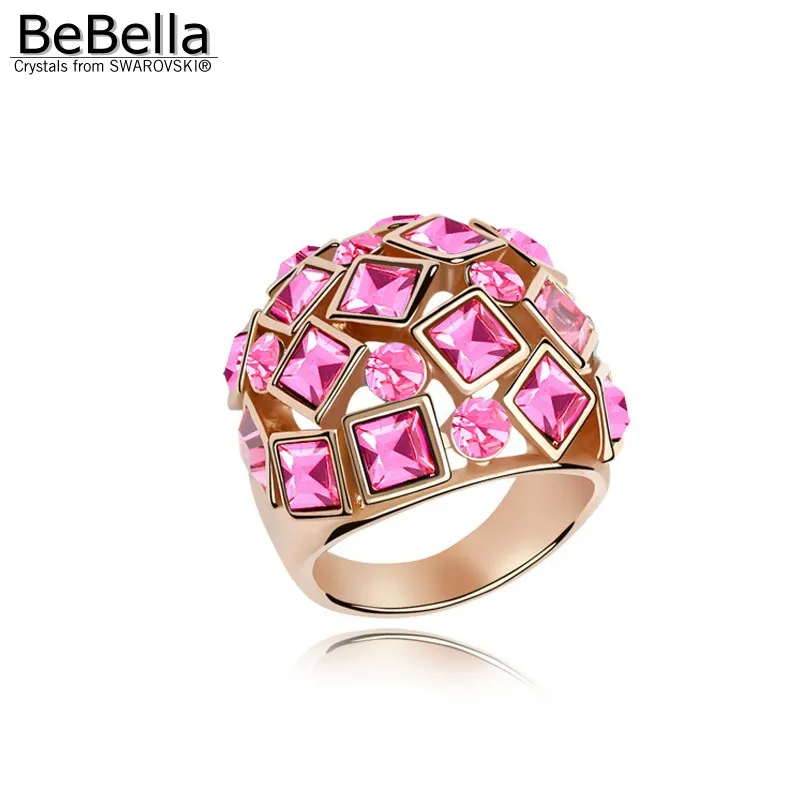 BeBella позолоченное кольцо с кристаллами сделанное из кристаллов Swarovski размер на