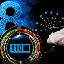 Сильное напряжение 8 плетеные линии рыба 110 м PE основной линии высокой износостойкостью 4 плетеный Рыбалка приманки линии 2 шт./лот