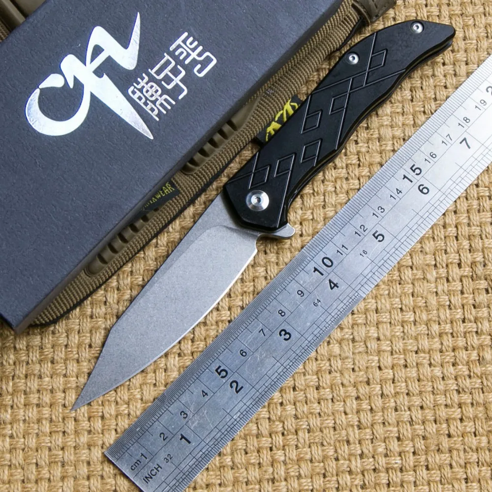 

CH 3008 Flipper ball bearing folding knife D2 blade outdoor survival tactical titanium camping hunting Pocket knives EDC tools