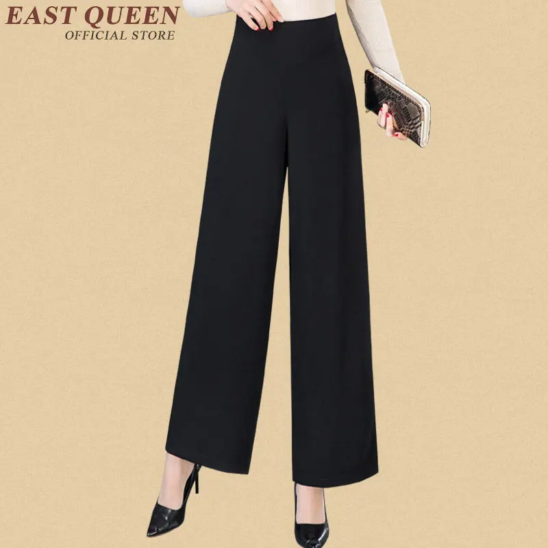 1 Señoras Otoño Aa2984 Mujeres Pantalones Culotttes 3 Pantalón Palazzo 2 Negro Elegantes Oficina Sexy Ancho Baggy zzwpaOq