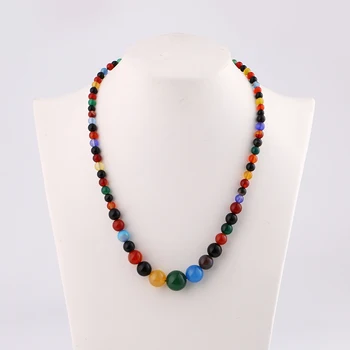 

Rainbow Stone Natural Crystal Chakra Rock Necklace Quartz Lover Friends Multicolor Agate Necklace Power Natural Stone Crystal