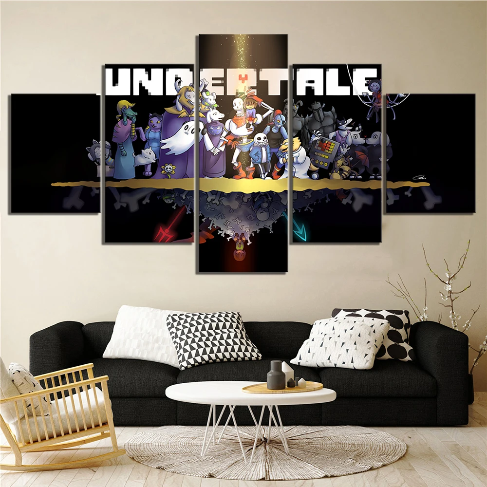 Стены искусства фотографии холст постеры для украшения дома игры UNDERTALE 5 Панель