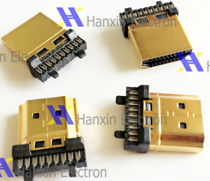 HDMI разъем папа позолоченная пластина 19Pin тип провода для пайки|wire jack|wire solderwire wire |