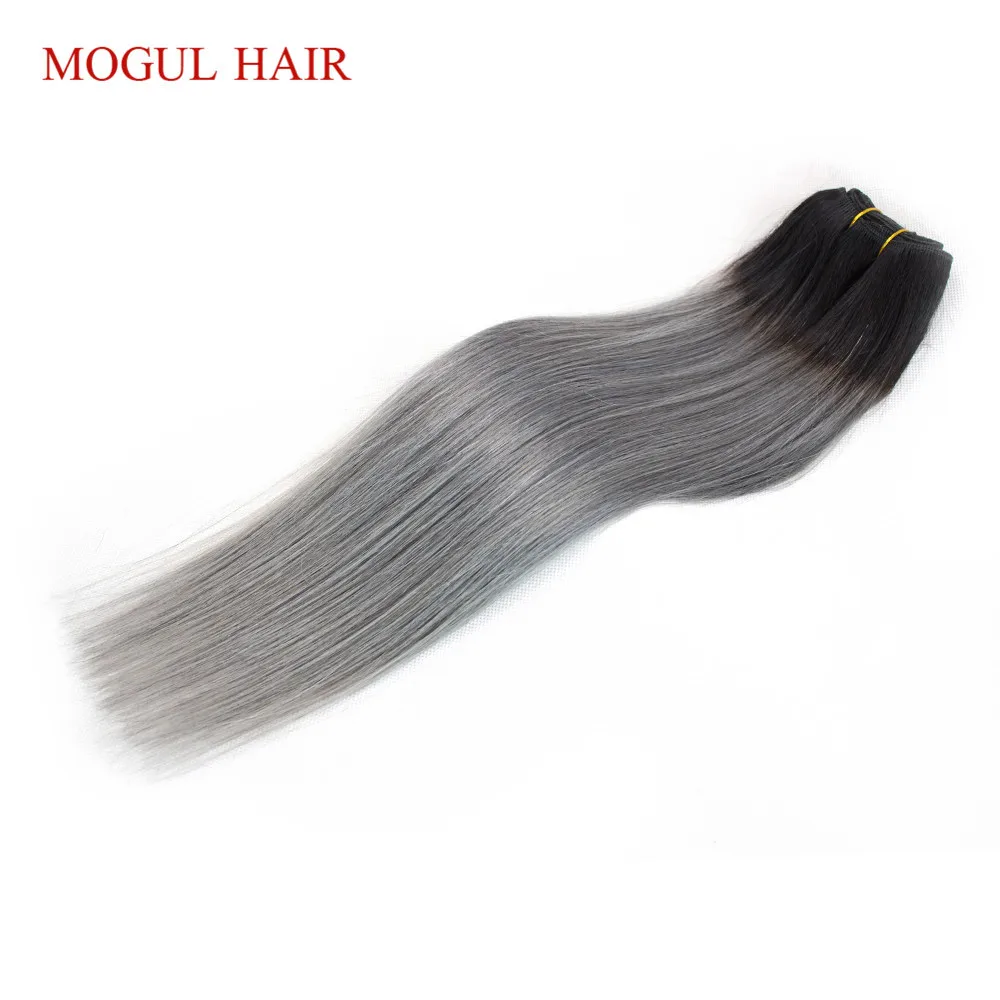 MOGUL волосы Омбре 1B серые розовые прямые волосы переплетения пучки бразильских локонов 1 шт. Remy человеческих волос Расширение 10-18 дюймов