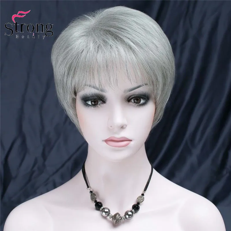 RG-RONIC #51 New fashion charming light graygrey mix women' short straight wig for everyday (1