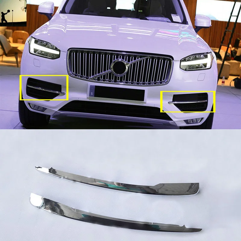 Car styling ABS Chrome front rear fog lamps Cover Trim For Volvo XC90 2014 2015 2016 2017 car