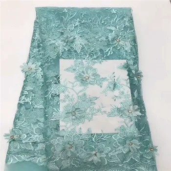 

Latest French 3D lace fabric with rhinestones in vogue 2018 selected quality African lace fabric A746-1