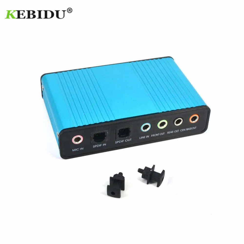 Внешняя звуковая карта Kebidu USB 2,0 6 Каналов 5,1 аудио карта конвертер адаптер CM6206 чипсет аудио адаптер для ПК ноутбука