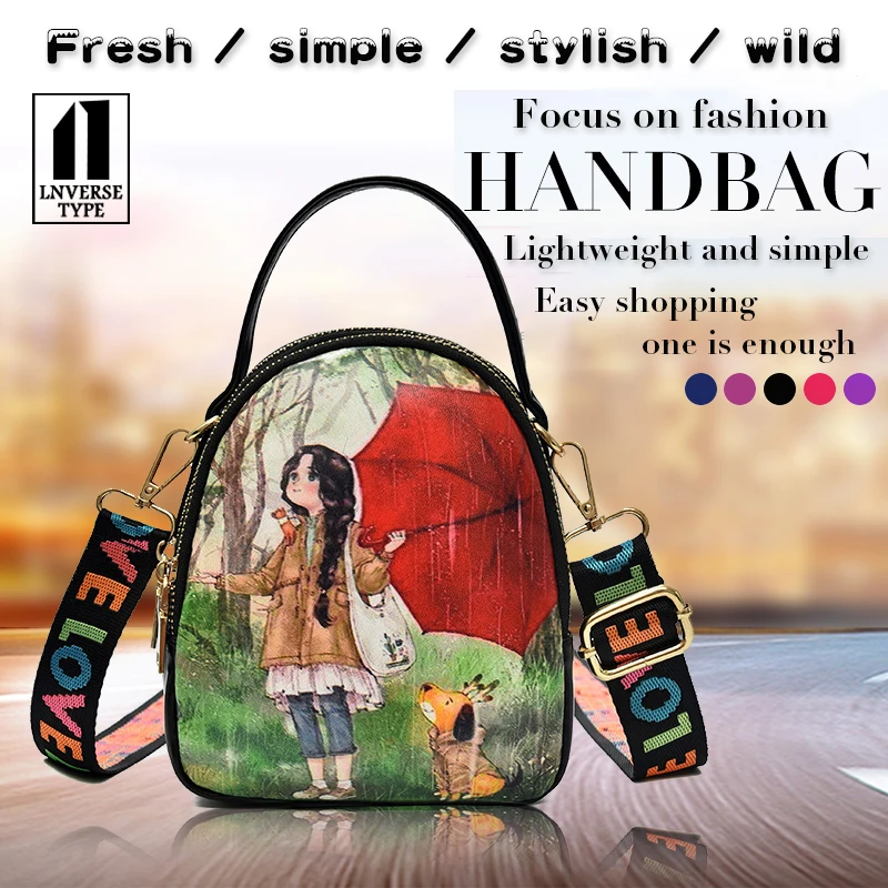 

Cute one-shoulder slung female bag fun trend handbag crossbody bags for women Little bear college student girl bags for teens