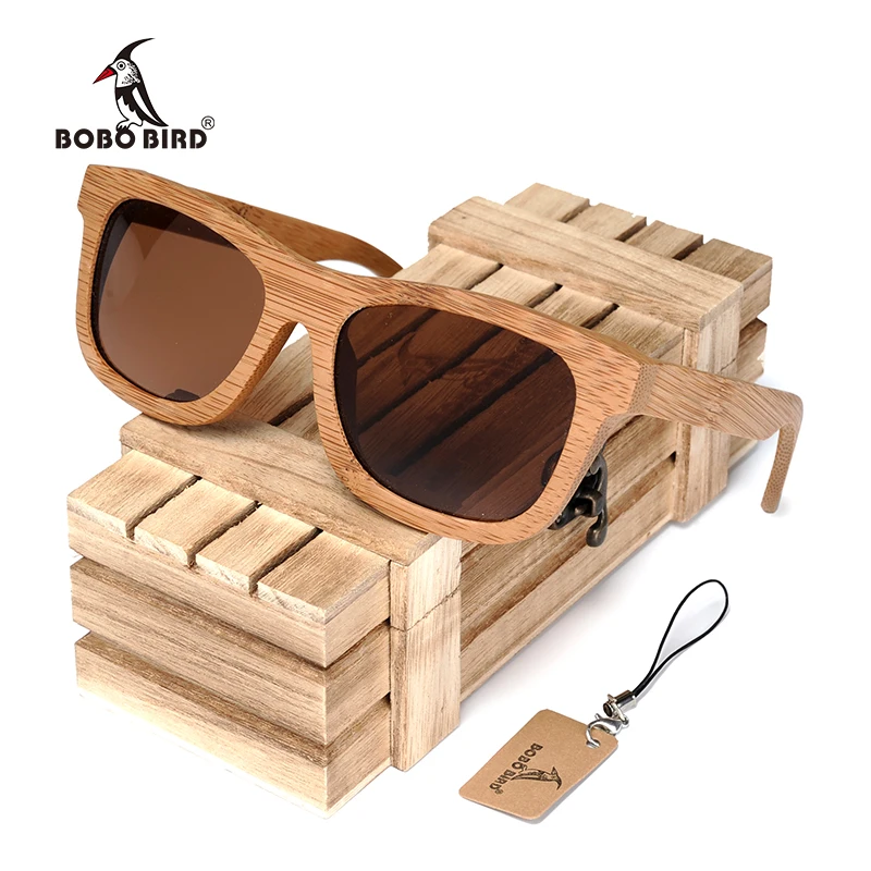 Бобо птица BG003 бренд Дизайн ручной работы Простые Модные Стиль природа бамбука Солнцезащитные очки для женщин Для мужчин поляризационные Очки с деревянной коробке