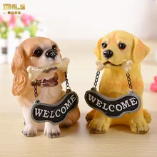DMLS Прекрасный знак Добро пожаловать, фигурки для собак, офисные украшения, свадебный подарок, орнамент щенок, 1 шт