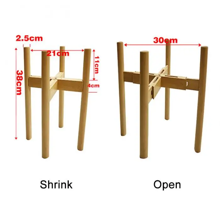 Новая регулируемая установка подставка держатель стойки Деревянный прочный для цветочных горшков Крытый Открытый