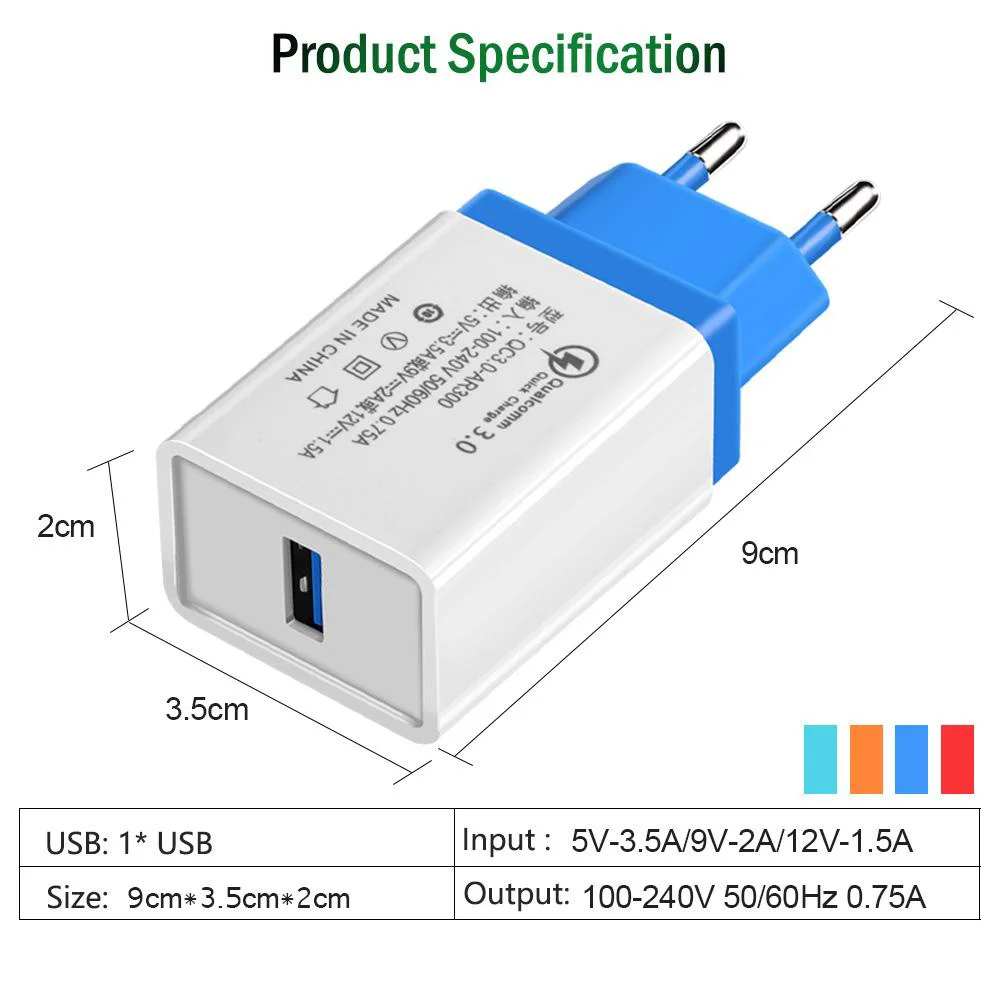 5V 3.5A QC 3,0 универсальное быстрое зарядное устройство для телефона iphone XS HuaWei дорожное зарядное устройство настенный адаптер для планшетов Xiaomi samsung