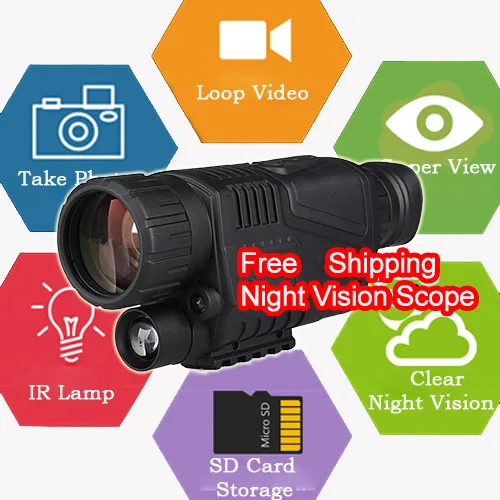 

Free Shipping 5X Magnification Digital Video Picture Shooting Function Night Vision Scope For Hunting OS27-0012