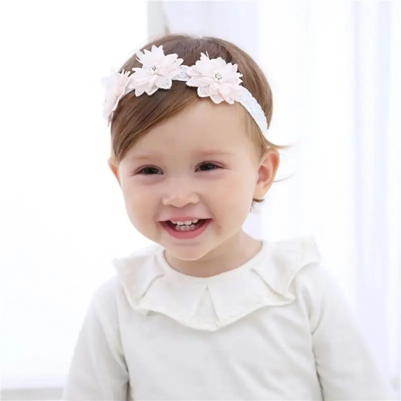 Baby Headband Flower Pattern Bead Girls Infant Hair Accessories