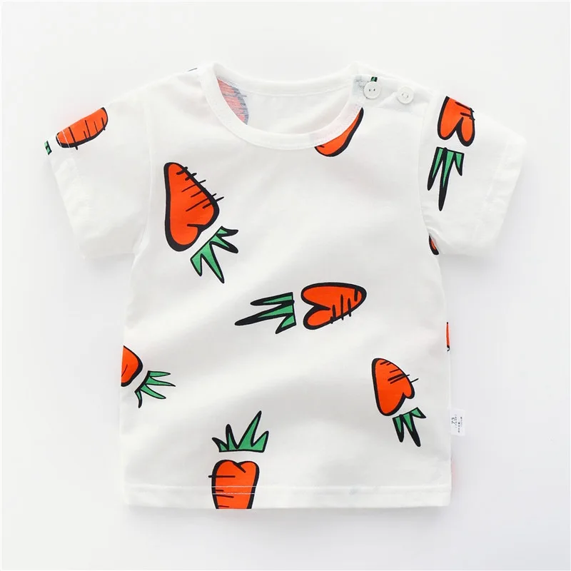 CROAL CHERIE Baby Girls Boys T-Shirt Cotton Children's Shirts Fashion O-Neck Kids Girls Summer Children Clothing Tops 73-110cm  (6)