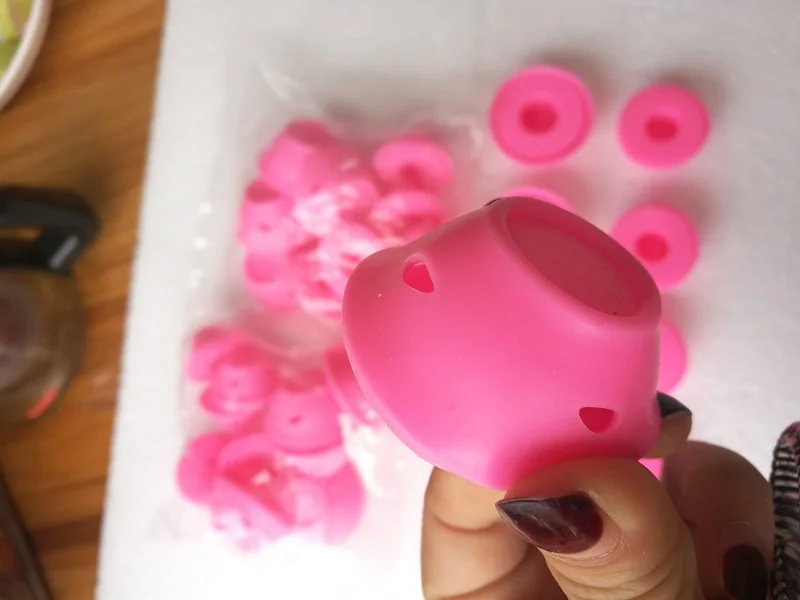 Силиконовые бигуди 10 шт./компл. для ухода за волосами DIY Peco рулон волос Стильные крупные бигуди Салон мягкий силиконовый розовый цвет H