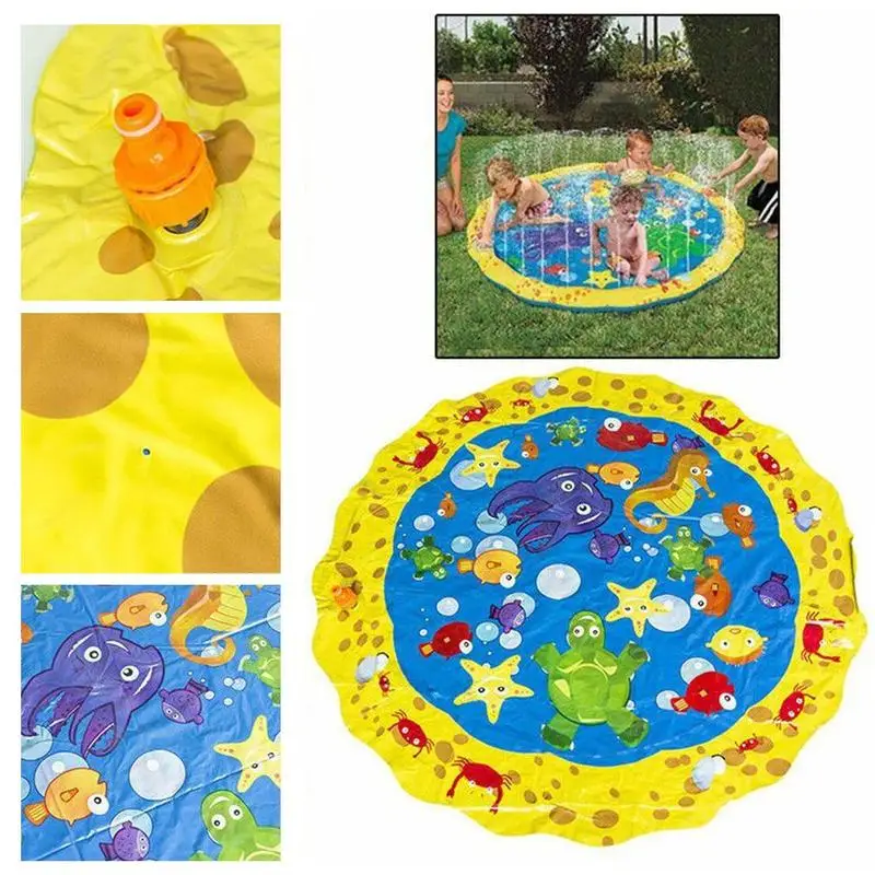 Детские игрушки для игры на пляже, Летний Детский напольный коврик с распылителем воды, газон, Пляжная игра, спринклерная подушка, диаметр