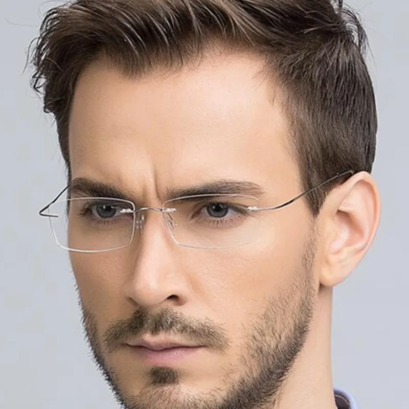 

Brand New Luxury Pure Titanium Flexible Rimless Eyeglass Frames Men Women Myopia Rx able Glasses Top Quality