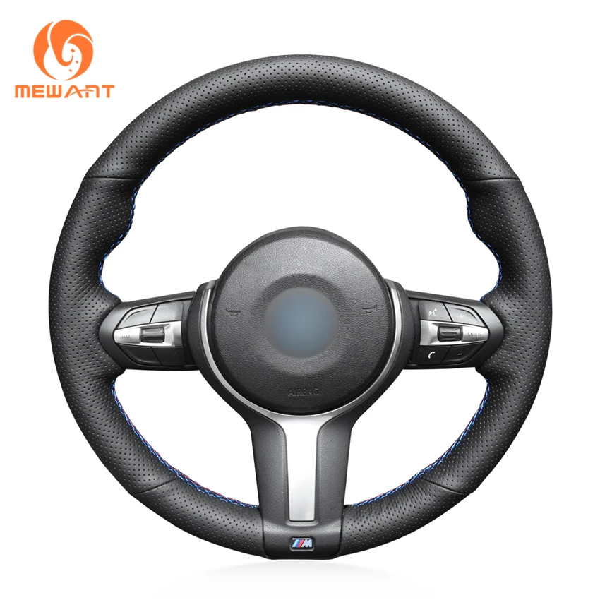 cheap MEWANT Black Suede Car Steering Wheel Cover for BMW M Sport F30 F31 F34 F10 F11 F07 X5 F15 M50d X6 F16 M50d F20 F21 M135i M140i