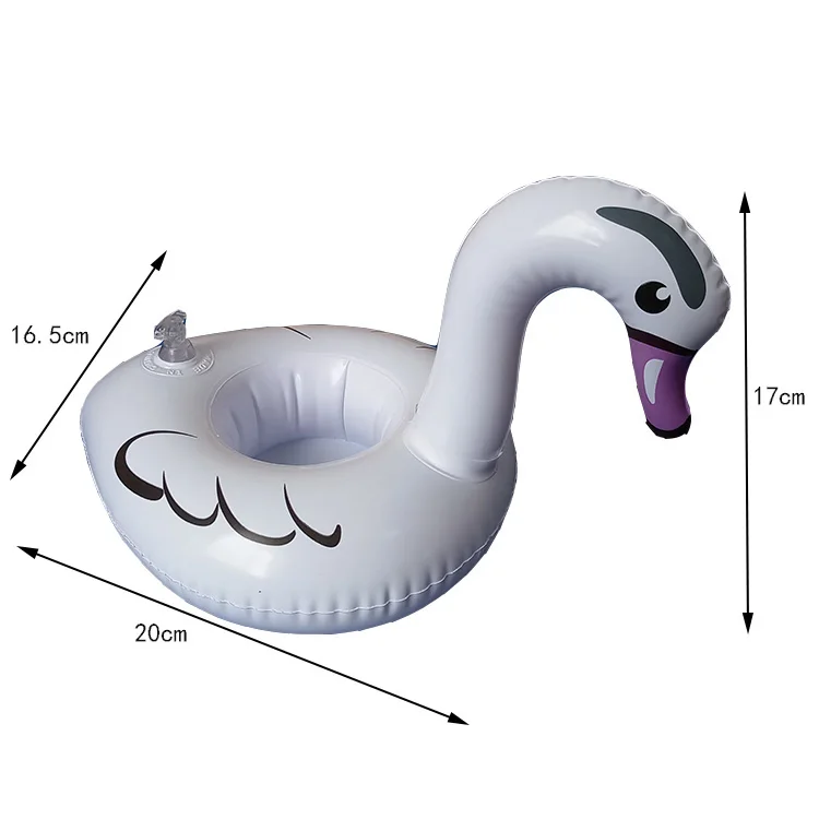 white goose Летние игрушки надувные держатели для стаканов с напитком Фламинго/пончик пляжные вечерние принадлежности для плавания в бассейне Детские вечерние игрушки для купания держатель для стаканов - Цвет: white goose
