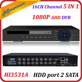16CH AHD DVR 6 в 1 HD DVRS для 1080 P AHD CVBS CVI TVI IPC камеры iSO Android Мобильный вид Поддержка ONVIF XMeye HDD порт 2 SATA